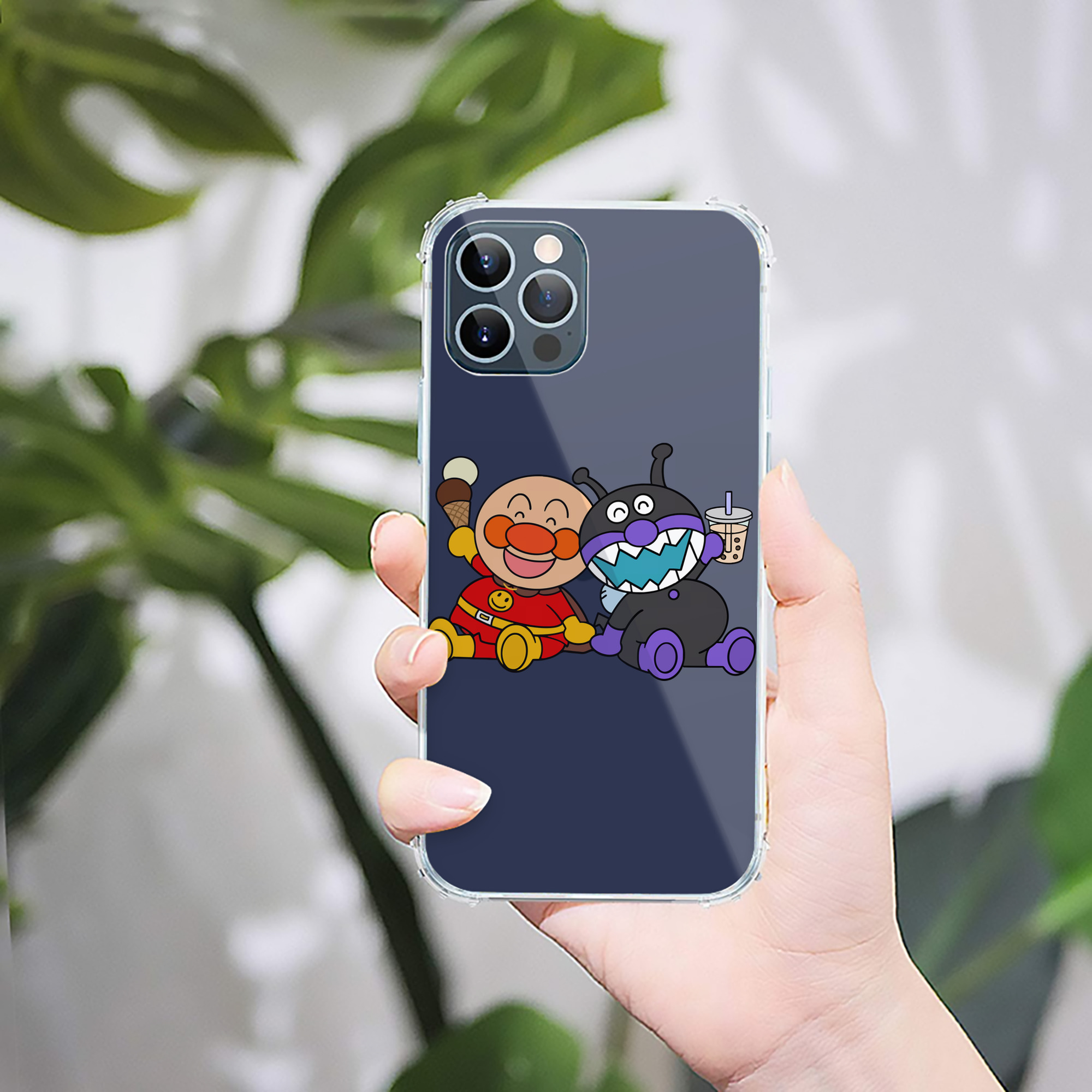（画像用） アンパンマン Anpanman 【iPhone 12シリーズ対応】透明スマホケース（クリアソフトケース）